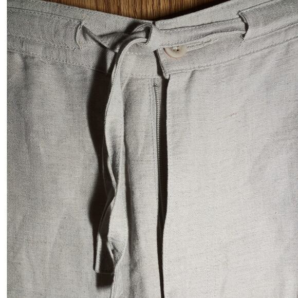 Cubavera beige linen rayon pants m drawstring resort casual beachwear relaxed - Picture 3 of 8